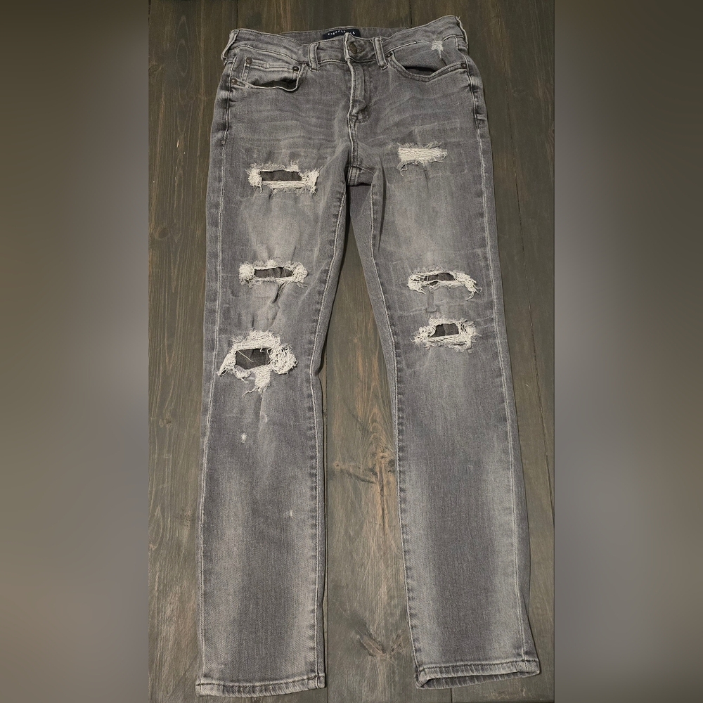 Aeropostale Mens Skinny Jeans Grey Size 30x30 Distressed Denim Men’s Pants